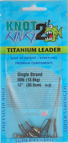 Knot 2 Kinky Pre-Made Titanium Leader 3 PACK Value Pricing